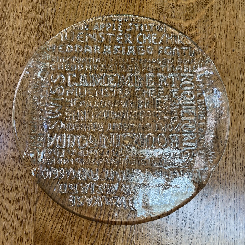 Vintage Embossed Cheese Tray With Cheese Names